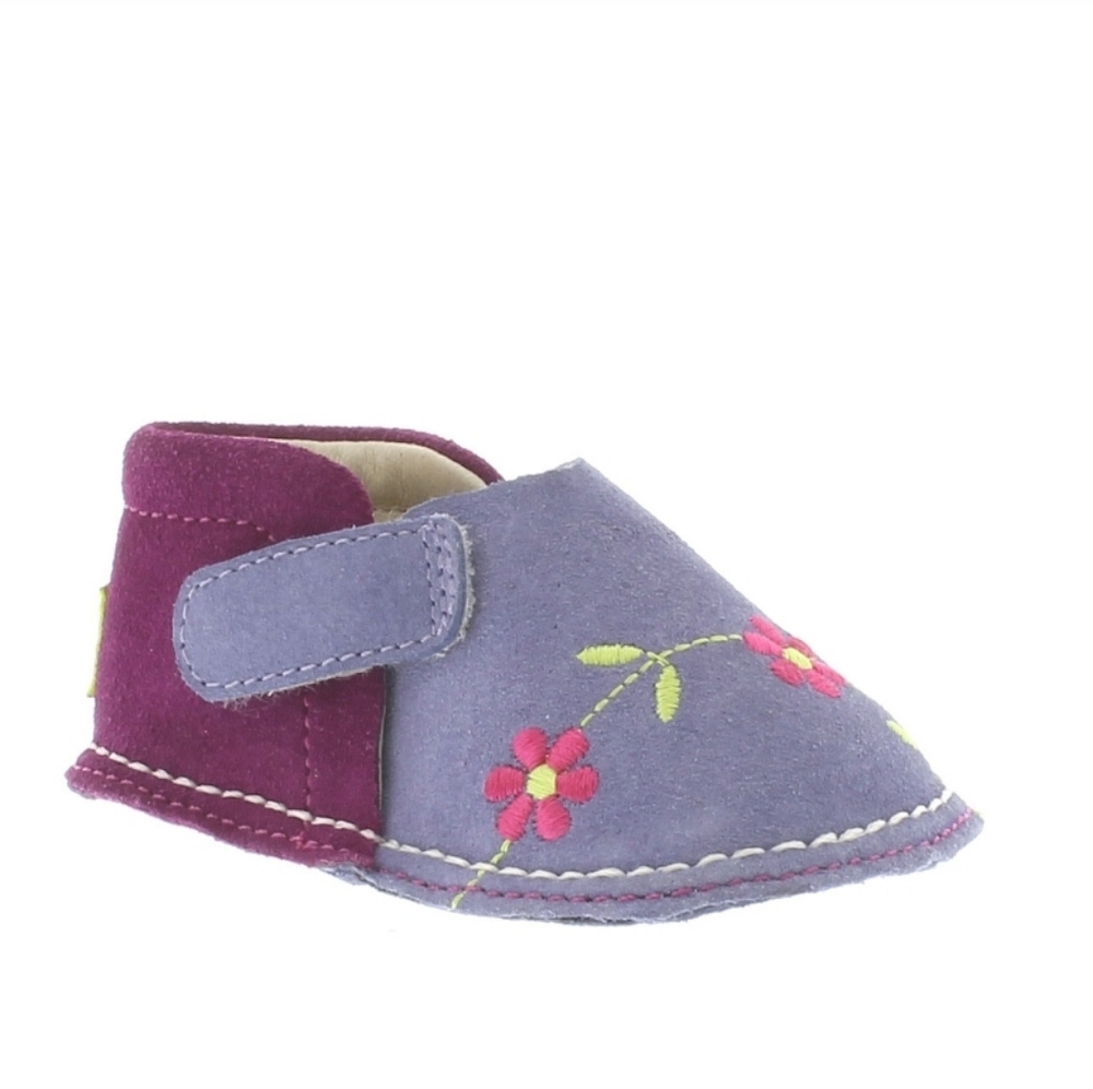 Pipit Toddler Flower Suede Shoes in Lilac/Fuschia